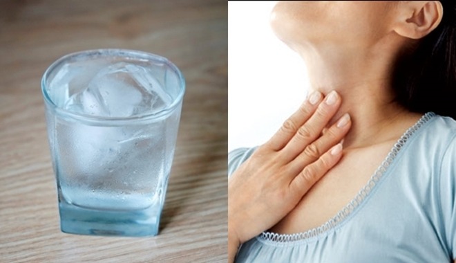 Viêm họng do ăn kem lạnh, uống nước đá, ngồi điều hòa nhiều trong mùa hè. Ảnh minh họa