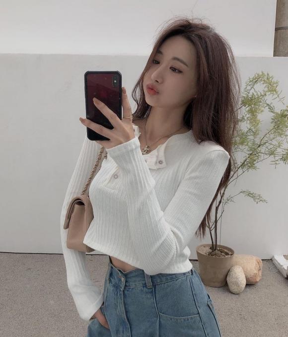 crop top, áo len, thời trang