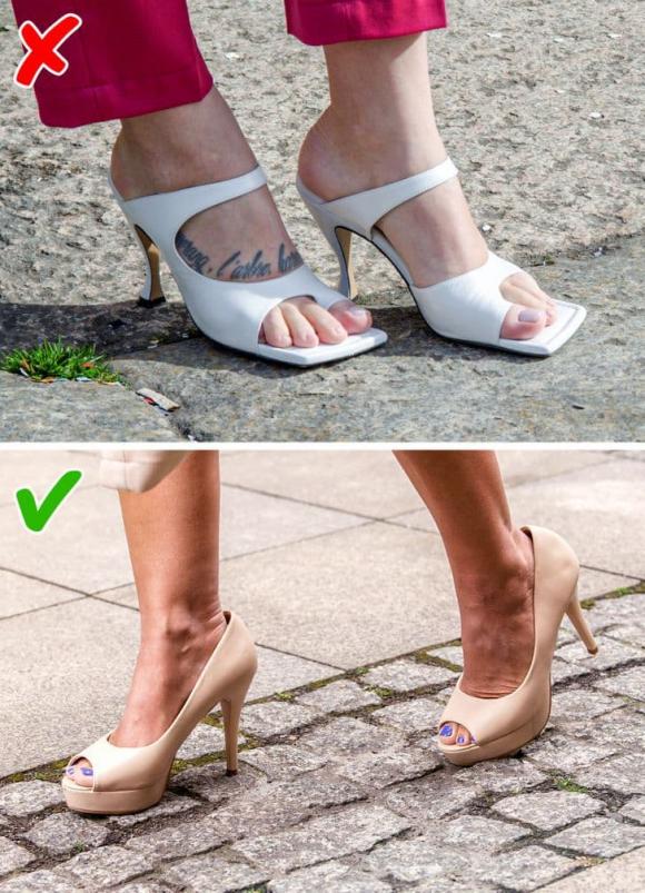 giày dép, chọn giày dép, làm đẹp, giày cao gót, lựa chọn giày dép phù hợp, cách chọn giày giúp đôi thon gọn hơn