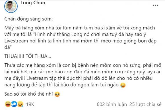 Long Chun, hot Tiktoker Long Chun, Long Chun bị bệnh