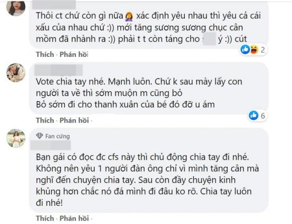 tăng cân, bạn gái tăng cân, chia tay vì bạn gái tăng cân