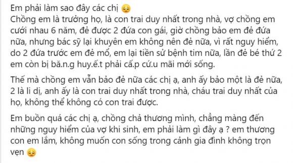 chồng gia trưởng, chồng ép sinh con, chồng không yêu thươngg