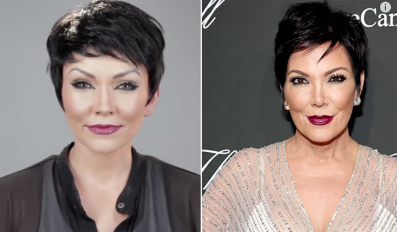 trang điểm,chuyên gia trang điểm Kandee Johnson,trang điểm giống thành viên gia đình Kim Kardashians