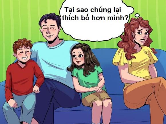 dạy con, chăm con, trẻ bám bố hơn mẹ, trẻ thích bố hơn mẹ, làm mẹ