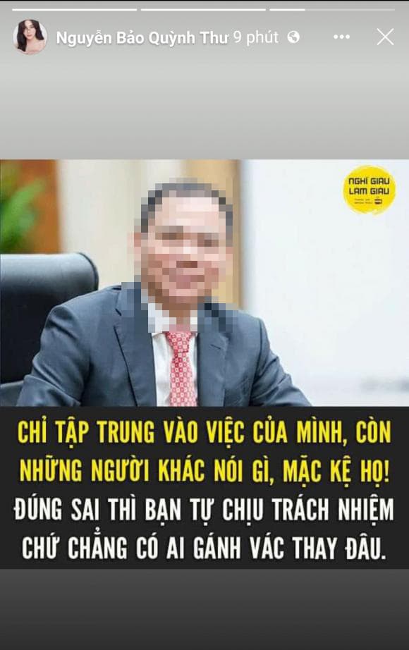 Giữa lùm xùm ‘tiểu tam’, Quỳnh Thư bỗng có chia sẻ đầy ẩn ý: ‘Chỉ tập trung vào việc của mình. Còn những người khác nói gì, mặc kệ họ!’